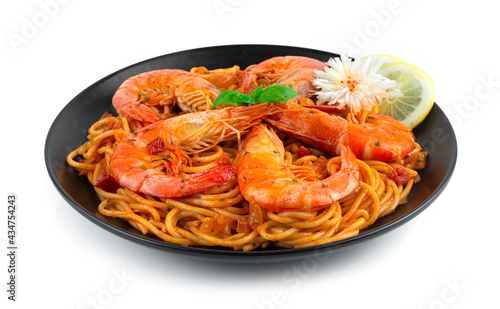 Spaghetti with Shrimps bolognese Sauce Homemade Italian Food