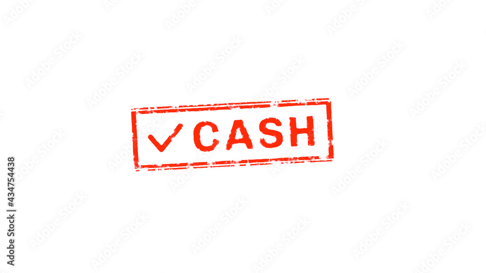 Cash Text Stamp effects on White Background Cash Text Stamp effects on White Background