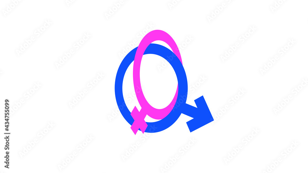 Male and Female Sex Symbol on White Background Male and Female Sex Symbol on White Background