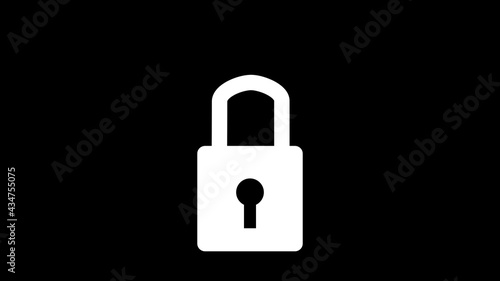 Lock Icon in Locked Position on Black Background