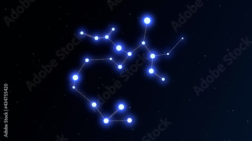 Sagittarius Constellation Zodiac Sign on Space Star Background