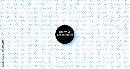 Abstract minimal blue random dotted pattern on white background. Simple modern texture halftone style. You can use for cover template, poster, banner web, flyer, Print ad. Vector illustration