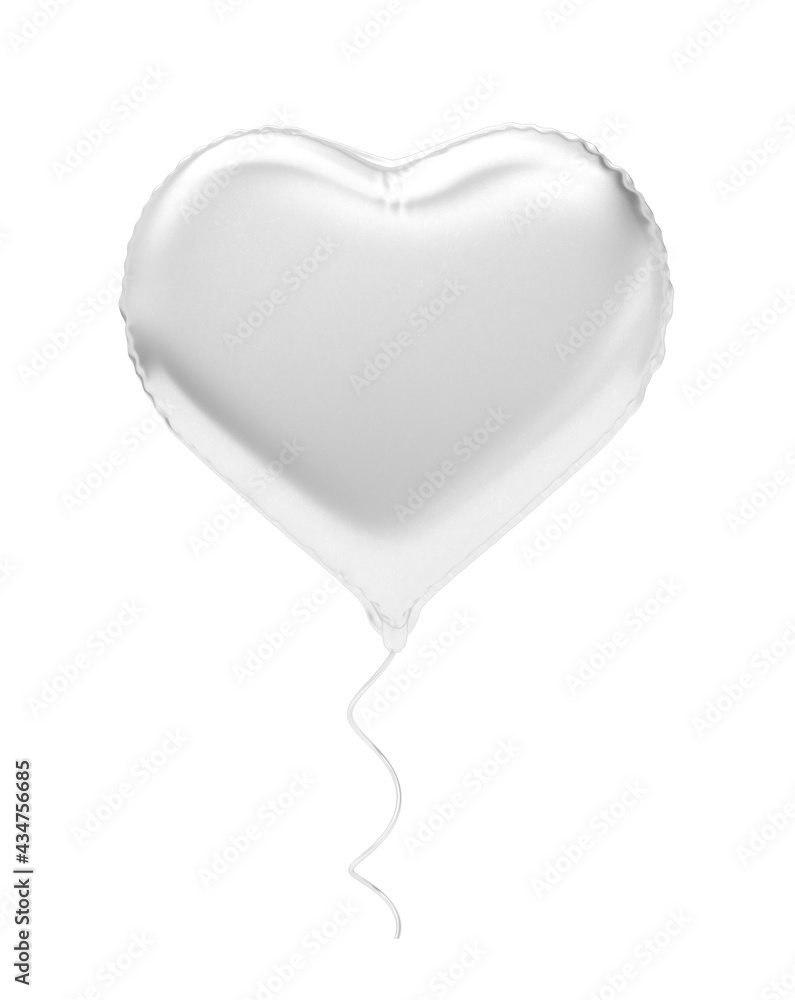Naklejka 3d balloon in heart shape on white isolated background. 3d illustration