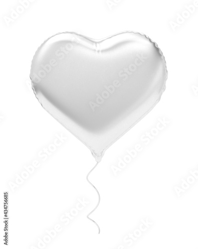 3d balloon in heart shape on white isolated background. 3d illustration