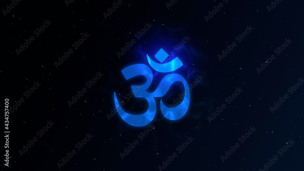 Fototapeta premium Om or Aum Light Burst on Space Background