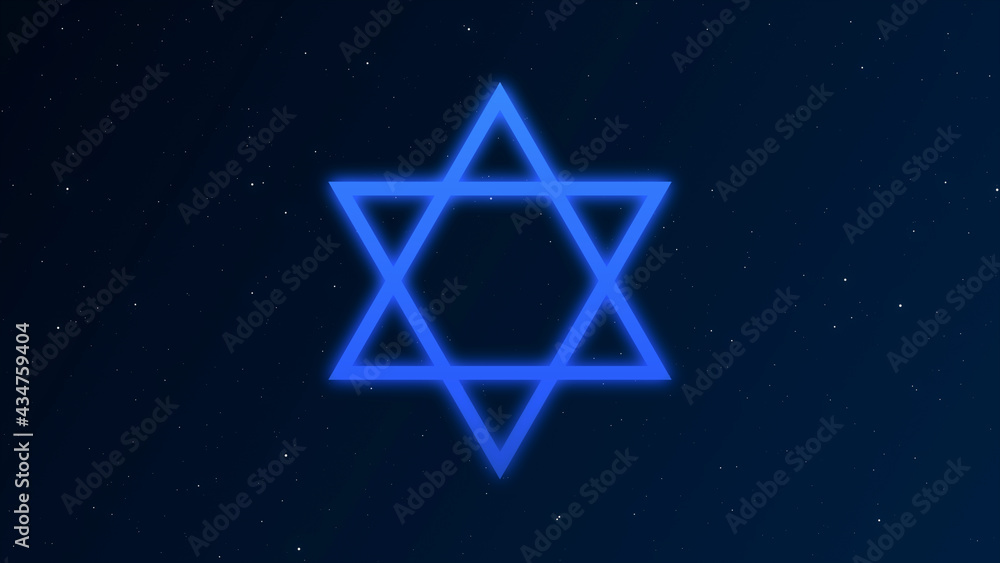 Star of David or Hexagram Animation on Space Background Star of David or Hexagram Animation on Space Background
