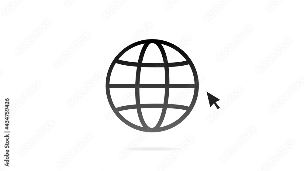 World Wide Web with Wire Globe and Cursor Click
