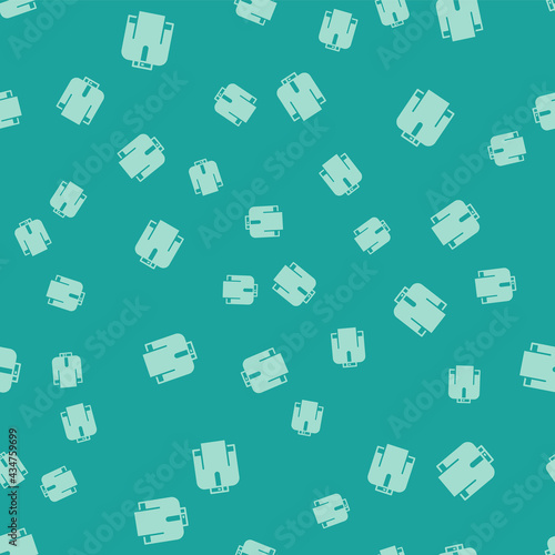 Green Shirt kurta icon isolated seamless pattern on green background. Vector