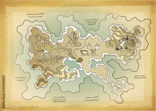 Obraz na plátně Retro styled treasure map