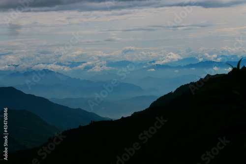 mountains in the morning