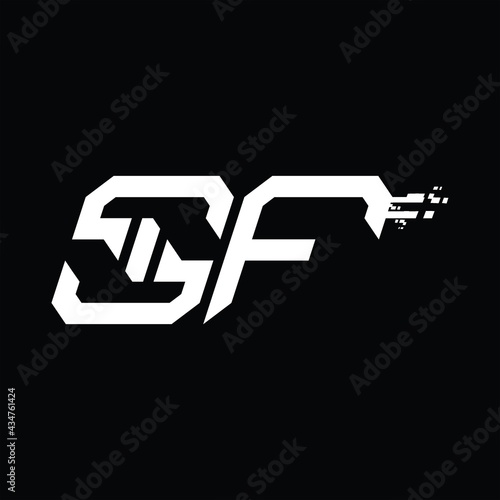 SF Logo monogram abstract speed technology design template