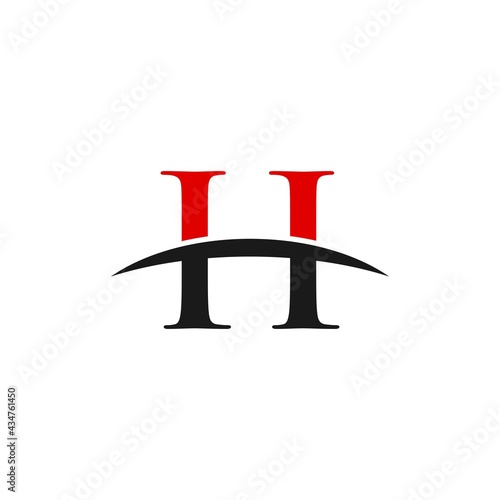 Initial letter H, overlapping movement swoosh horizon, logo design inspiration vector