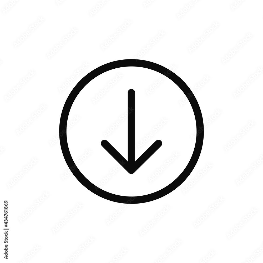 Download icon vector. Down arrow sign Download icon vector. Down arrow sign