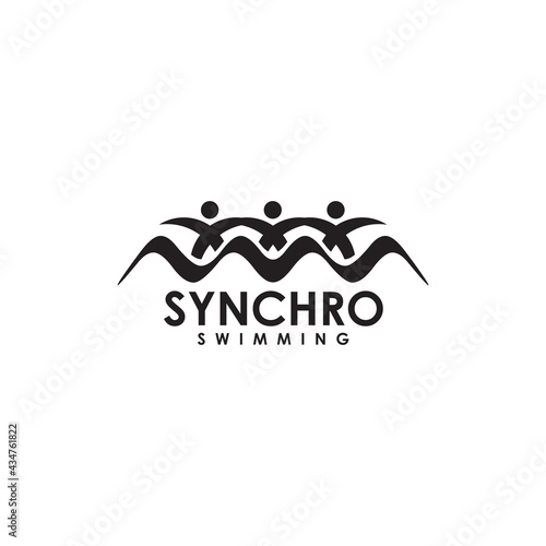 Synchro swimming logo design template
