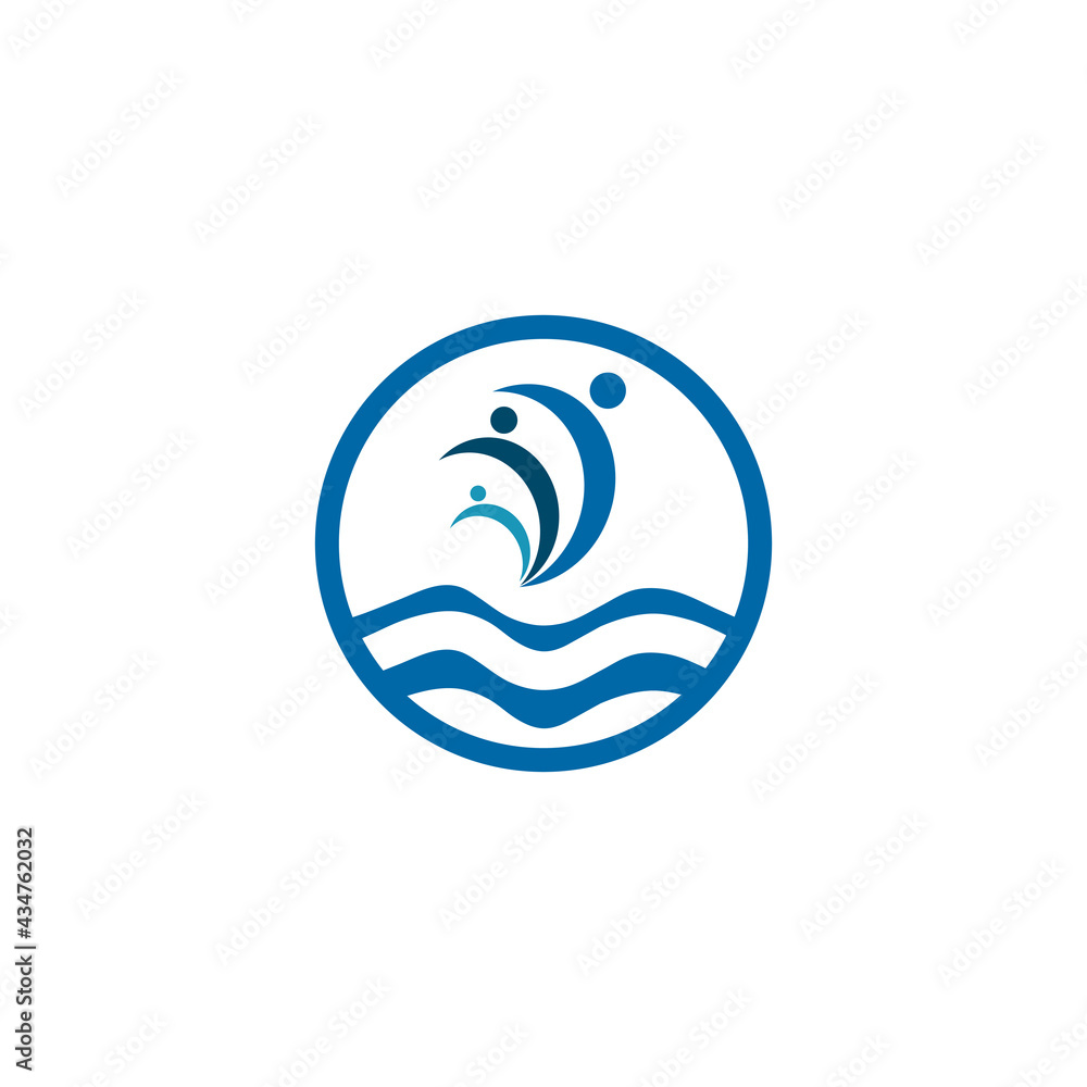 Synchro swimming logo design template Synchro swimming logo design template