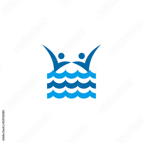 Synchro swimming logo design template