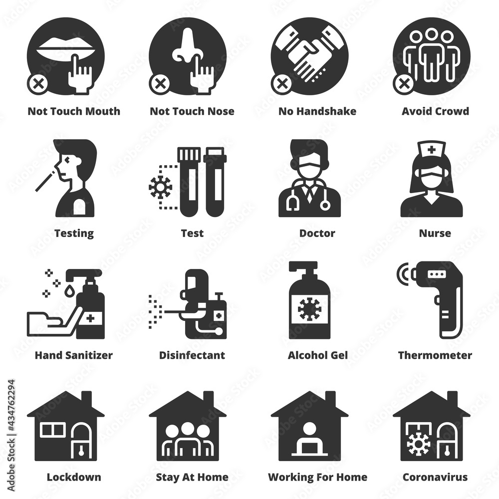 Corona Virus Related Icons Vector Illustration Corona Virus Related Icons Vector Illustration