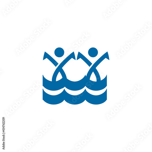 Synchro swimming logo design template
