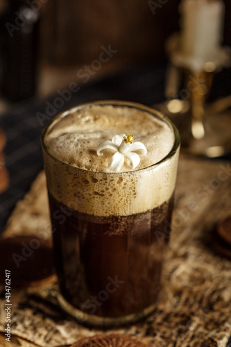 coffee latte in a glass