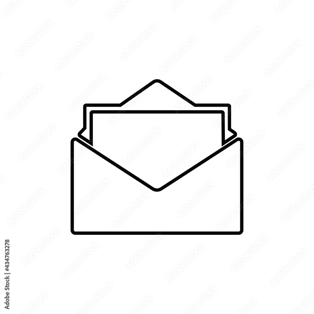 Open envelope icon vector. Mail sign Open envelope icon vector. Mail sign