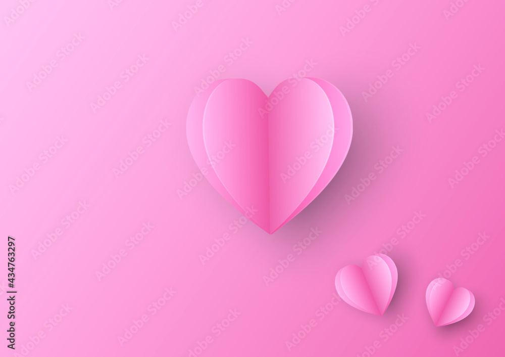 pink hearts on pink background, vector illustration. design for valentine's day card, anniversary celebration, gift and others.