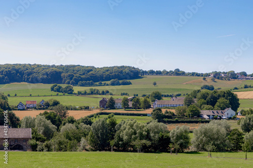 The terrain country of the southern of Netherlands, Summer landscape view of hilly countryside of Zuid-Limburg with small villages between the hill, Epen is a village in the Dutch province of Limburg.