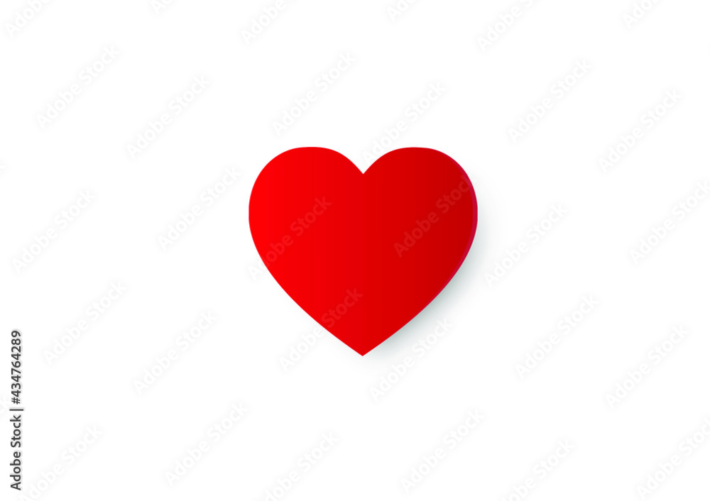 red heart on white background,vector