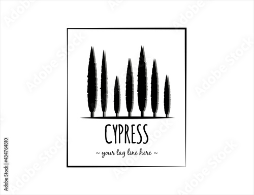 cypress logo vector emblem signboard design white
