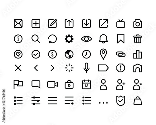 basic icons set for notifications and icons displayed on mobile and website. a complete icons collection to complete your design app. simple vector element design.