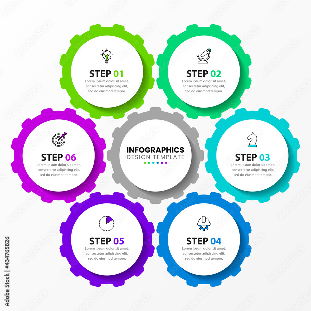 Infographic design template. Creative concept with 6 steps Infographic design template. Creative concept with 6 steps