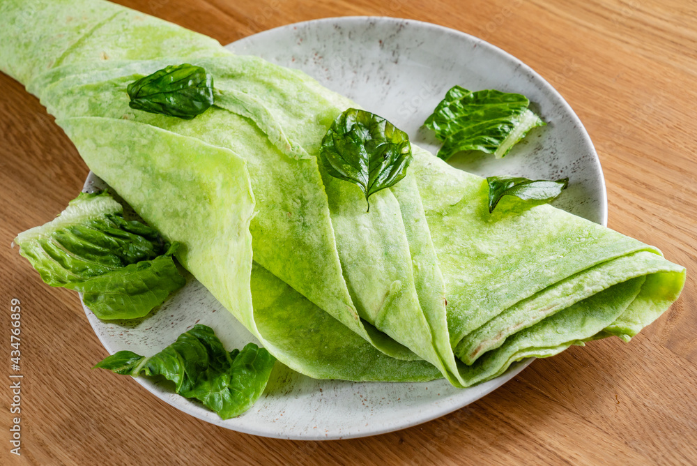 Lavash with basil (soft, thin unleavened flatbread) Lavash with basil (soft, thin unleavened flatbread)