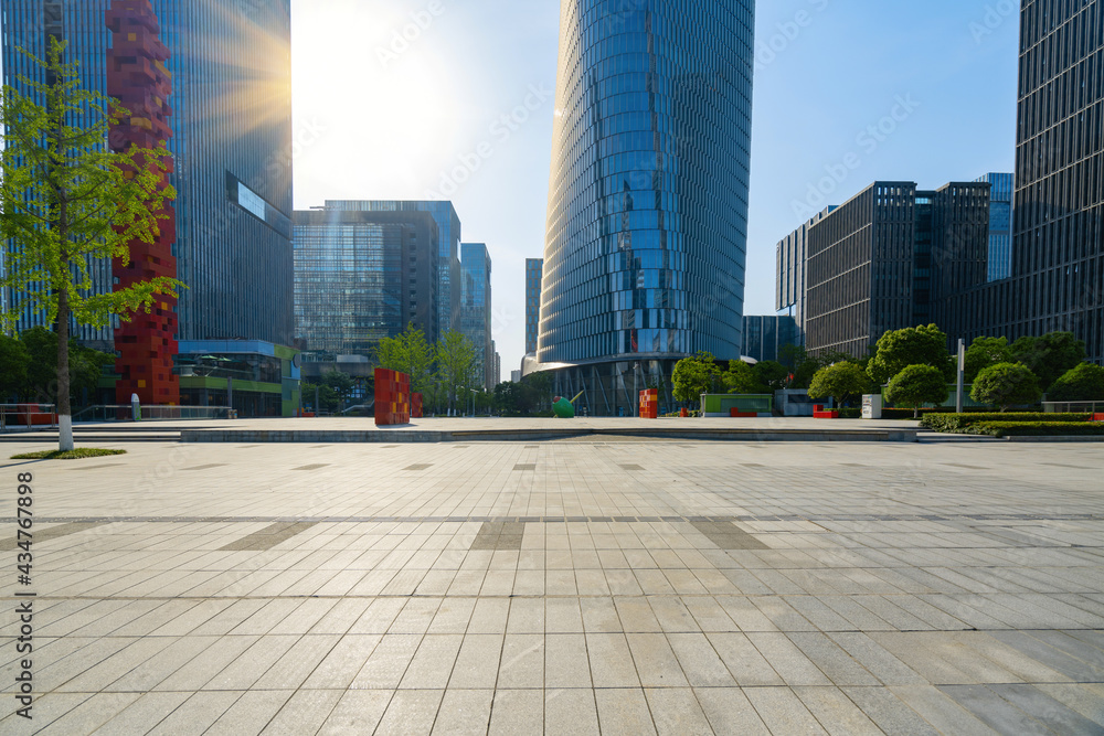 Financial center square and office building in Ningbo, China
