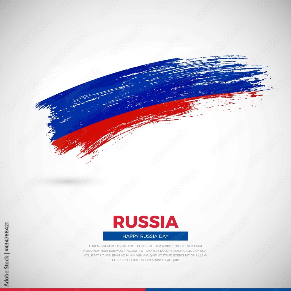 Happy national day of Russia country. Creative grunge brush of Russia flag illustration Happy national day of Russia country. Creative grunge brush of Russia flag illustration