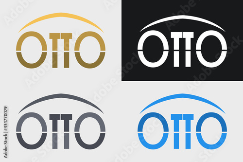 Abstract Initial Letter OTTO Logo. Lettering style logo. Usable for Business Technology Automotive Logos. Flat Vector Logo Design Template Element.