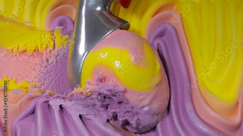 Portion ice cream, a set of ice cream in a container.