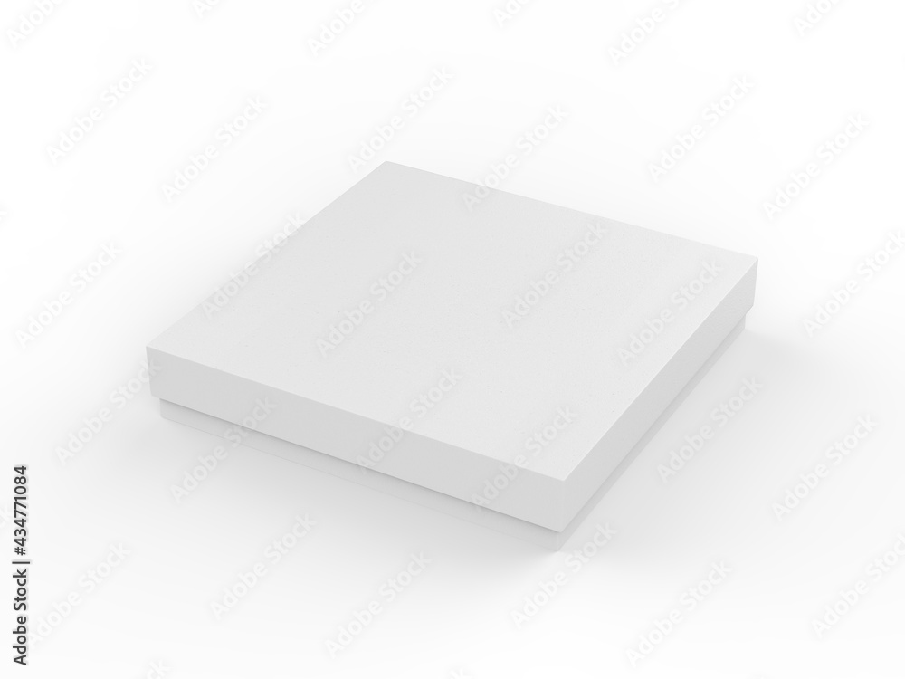 White slim square cardboard packaging box mockup, Kraft paper box mock up template on isolated white background, 3d illustration White slim square cardboard packaging box mockup, Kraft paper box mock up template on isolated white background, 3d illustration