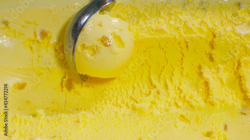 Portion ice cream, a set of ice cream in a container.