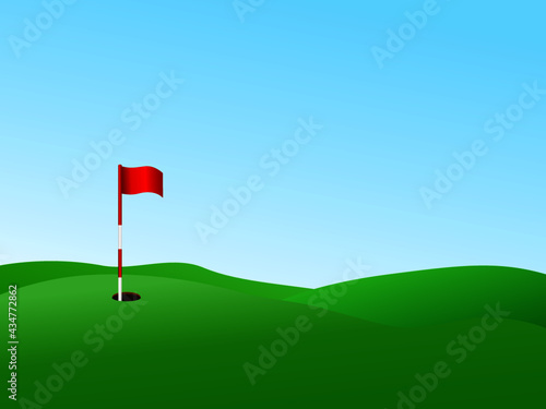 Green golf course Vast field