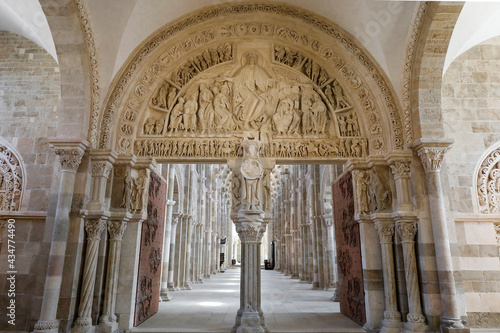 Saint Mary Magdalene basilica, Vezelay, France. Central portal of the narthex photo