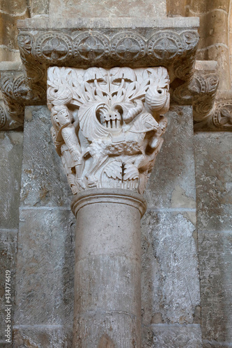 Saint Mary Magdalene basilica, Vezelay, France. Capital photo