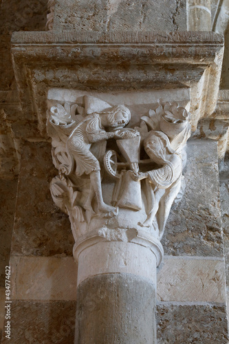 Saint Mary Magdalene basilica, Vezelay, France. The mystic mill capital photo