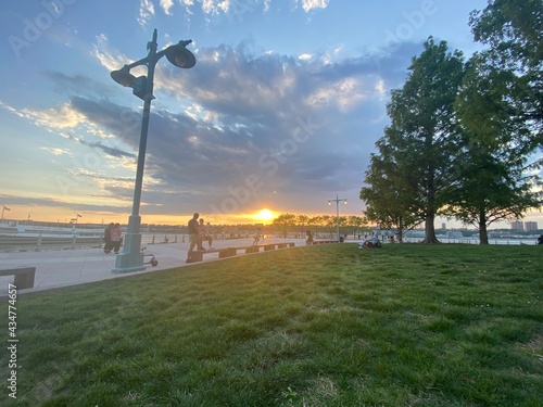 sunset over the river