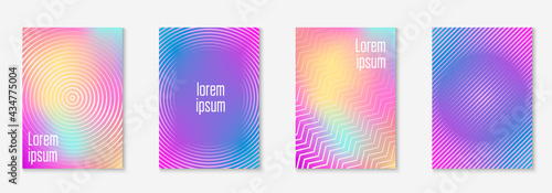 Design magazine cover as template with line geometric element.