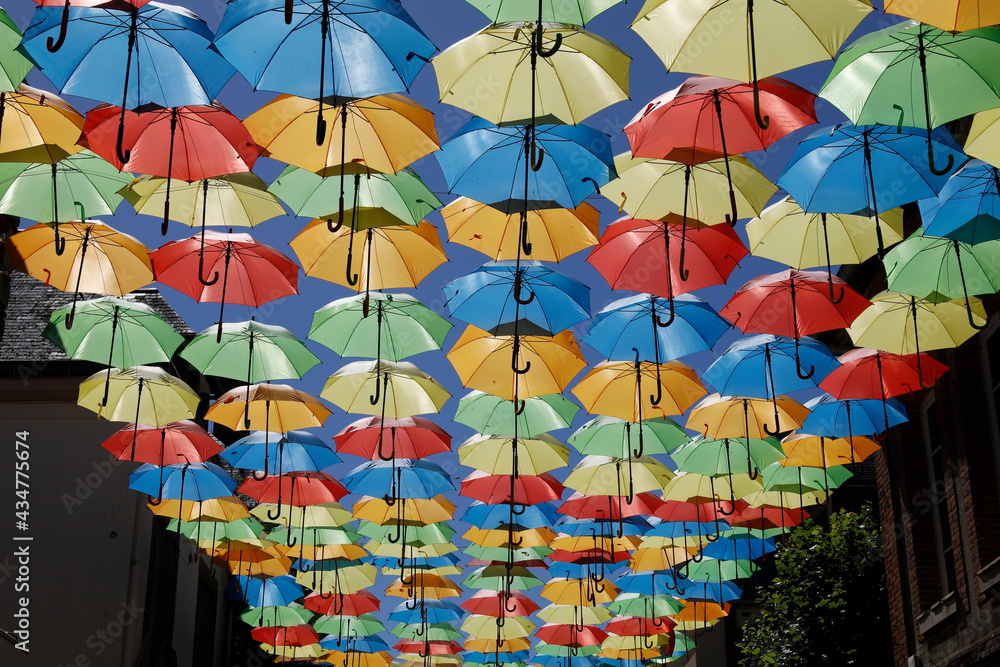 Obraz premium Umbrella decoration in Laigle, Normandy, France