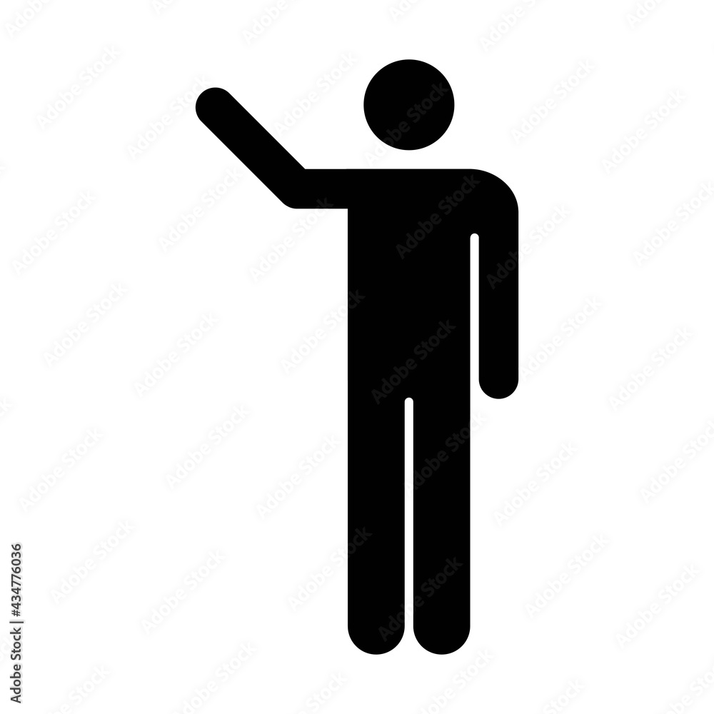 Open arms icon vector male person raised hands symbol in a flat color glyph pictogram illustration Open arms icon vector male person raised hands symbol in a flat color glyph pictogram illustration