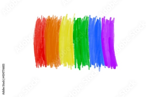 Drawing rainbow flag, the symbol of lgbtqai communities around the world, concept for lgbtqai celebrations in pride month, 25th June.