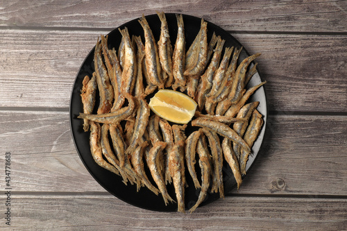 Portion of fried anchovies (Andalusian frying)