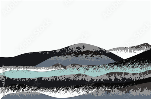 landscape mountain winter night vector background