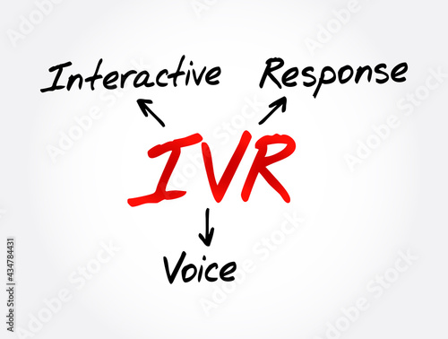 IVR - Interactive Voice Response acronym, technology concept background