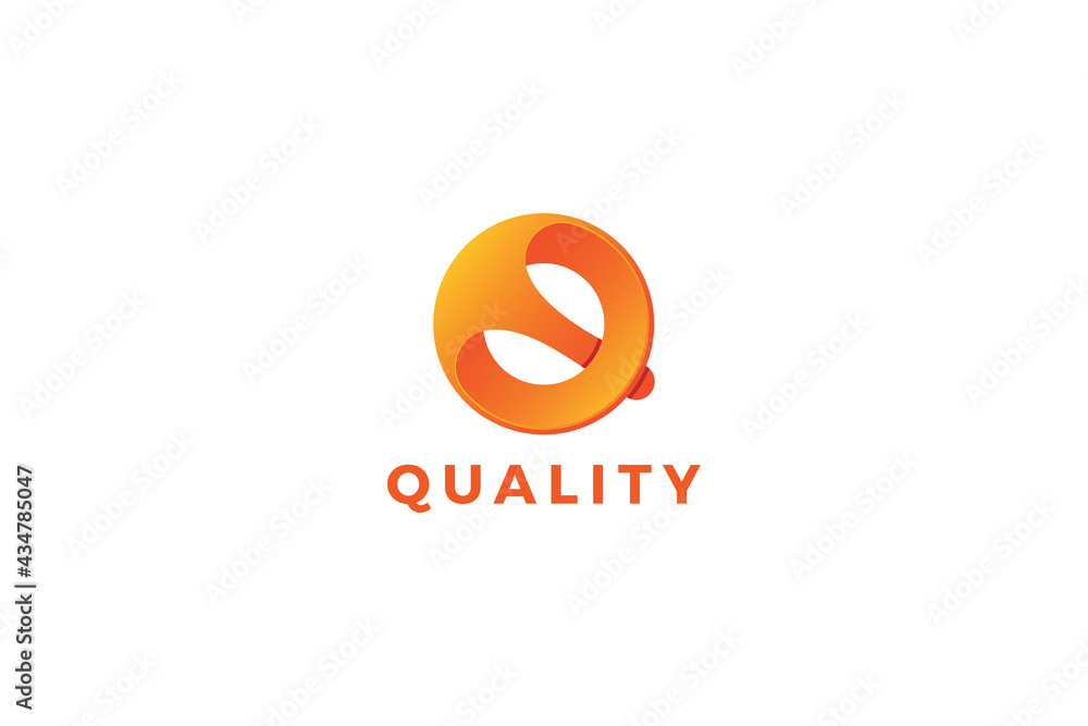 Letter Q creative 3d new technological logo